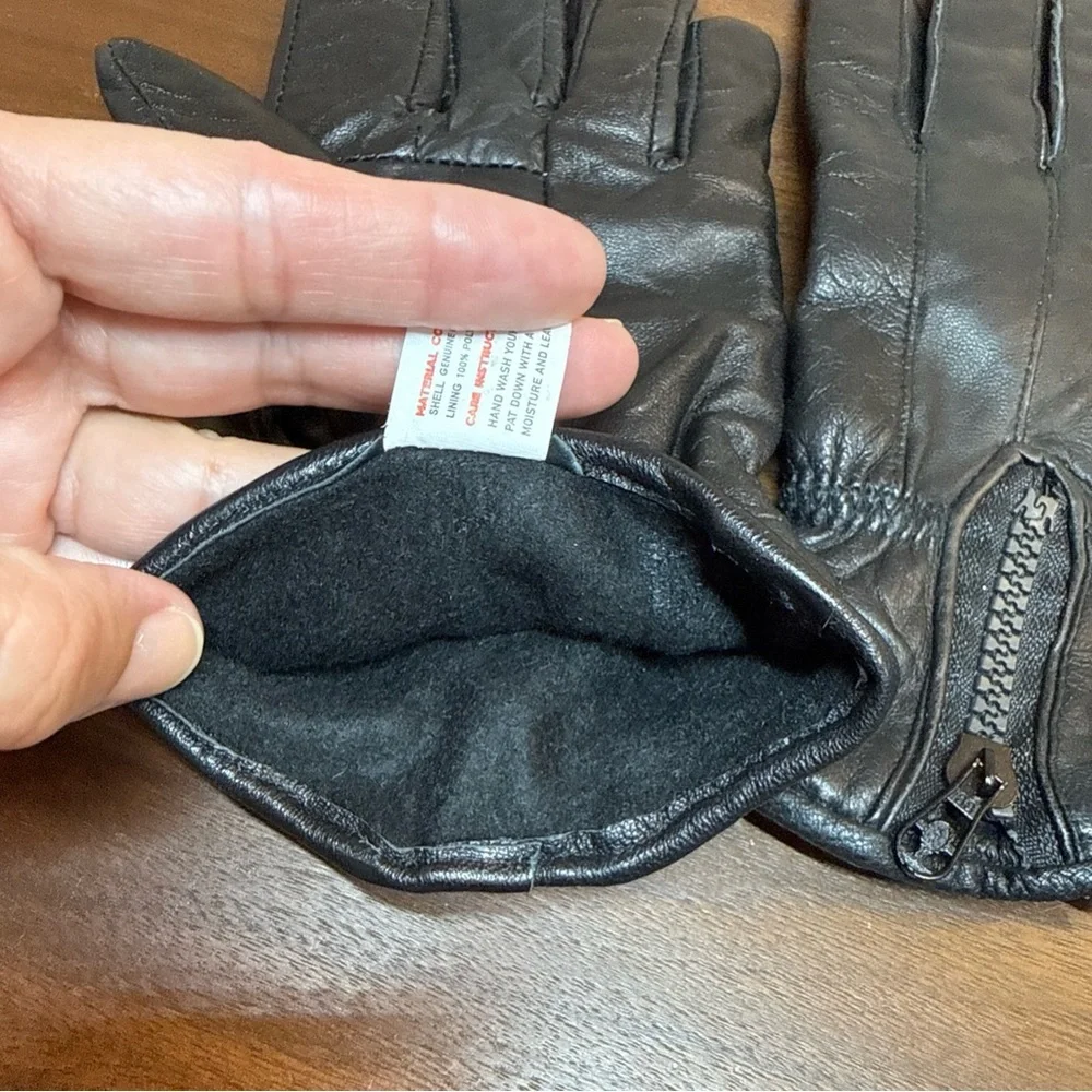 Tru Fit Women’s Gloves 100%‎ Genuine Leather Lined Black Sz L Driving Walking